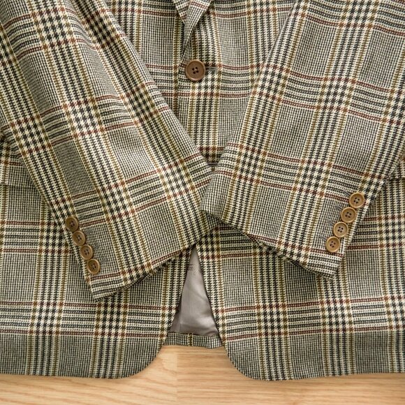GUCCI Glen Plaid Cashmere Men's Vintage Blazer, Size 52 R, Made in Italy - Picture 4 of 14